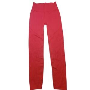 Fabletics SculptKnit Camo Leggings XS Red High Rise 7/8
